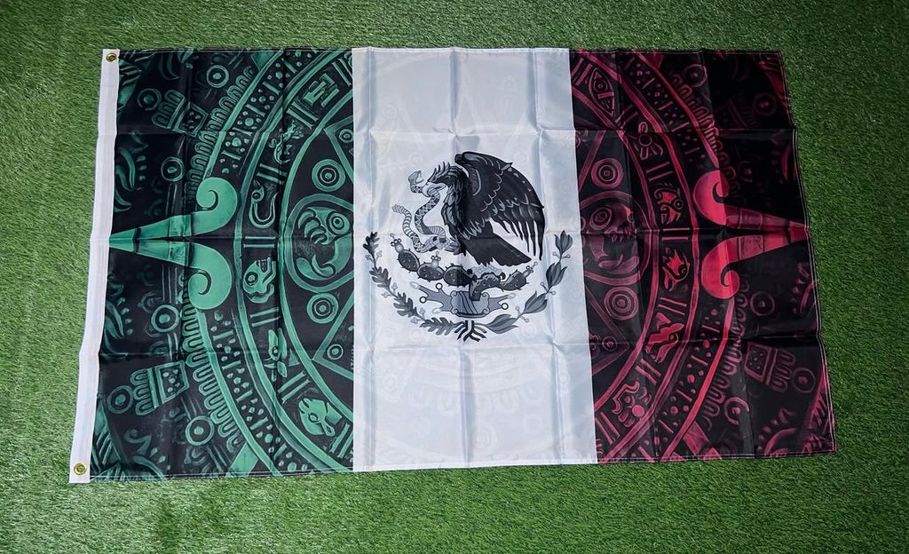 Mexico Aztec Calendar flag Style #2 size 5'x3'
