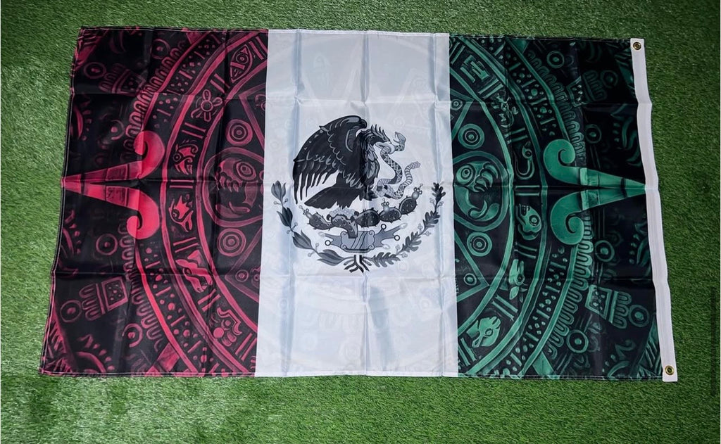 Mexico Aztec Calendar flag Style #2 size 5'x3'