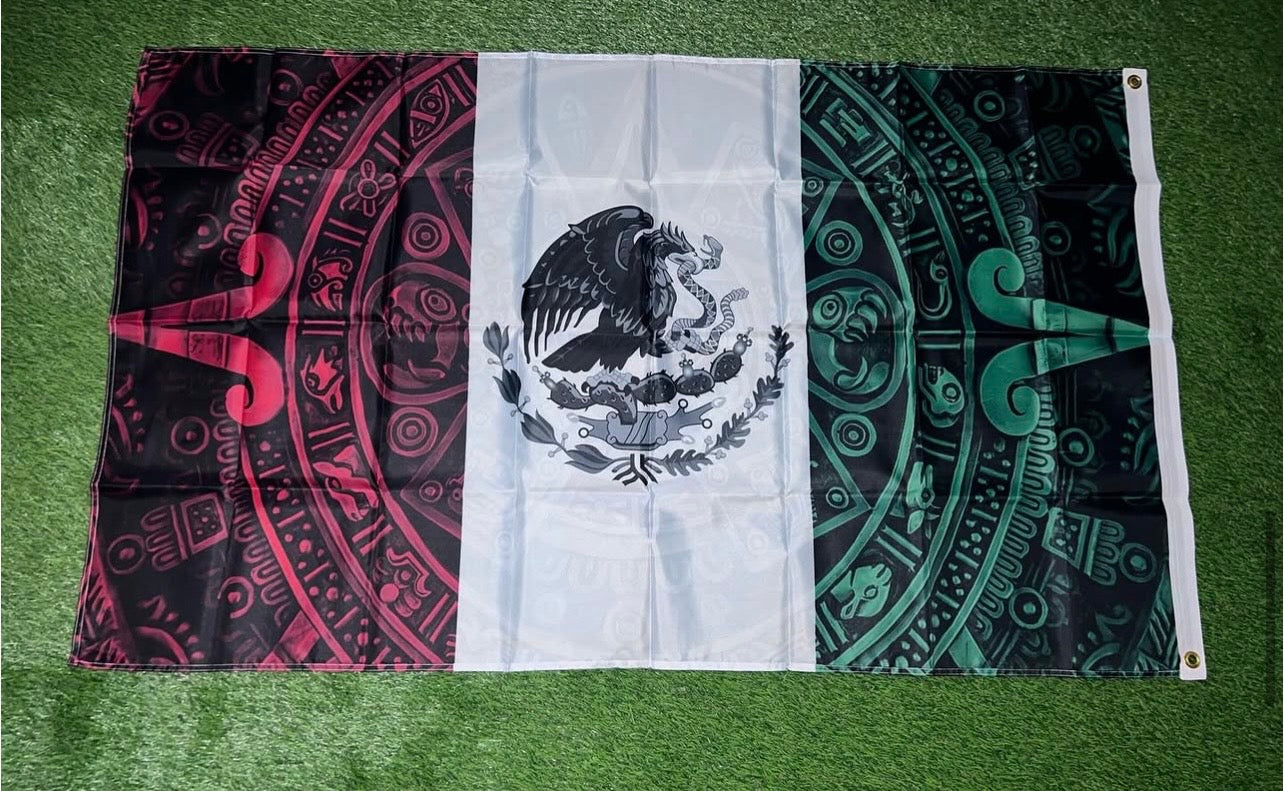 Mexico Aztec Calendar flag Style #2 size 5'x3'