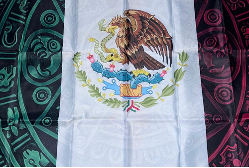 Mexico Aztec Calendar flag style #1 size 5'x3'