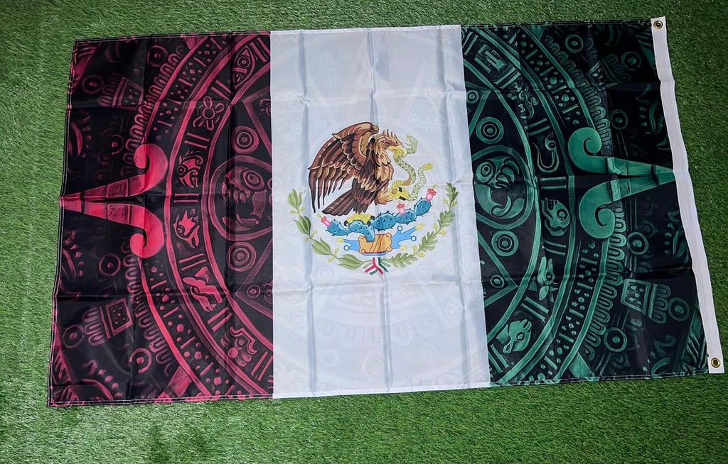 Mexico Aztec Calendar flag style #1 size 5'x3'